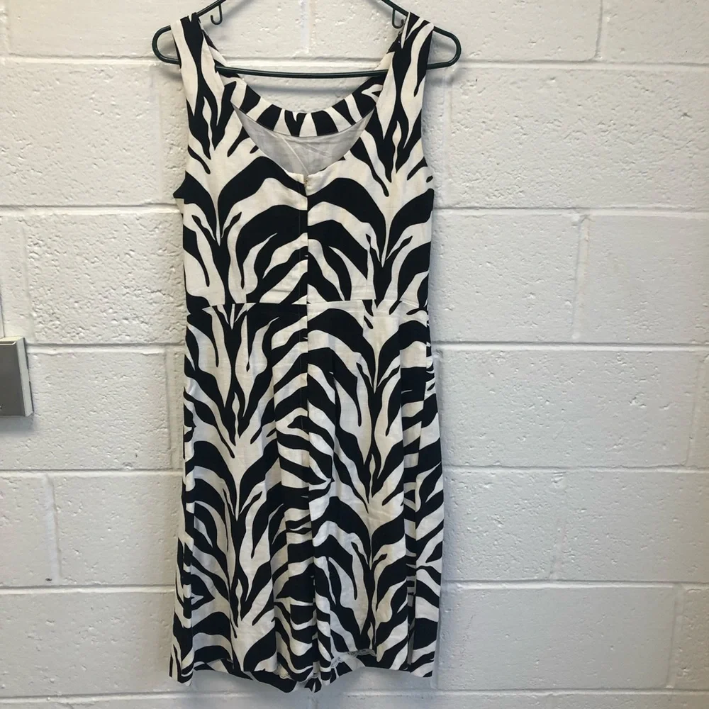 Kate Spade Jillian Zebra Print Linen Dress Sz. 8, Sz.‎ 10